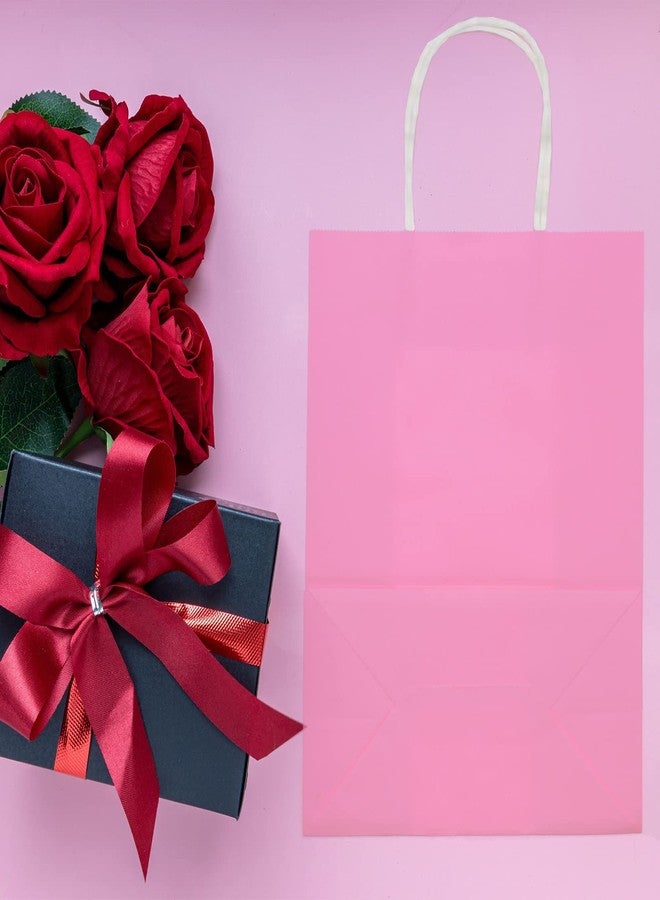 Oletx 24PCS Pink Kraft Paper Gift Bags with Handles Bulk 8''x4.25''x10.5'', DIY Birthday Party Favor Bags for Craft Shopping,Valentine's Day,Mother's Day - Image 4